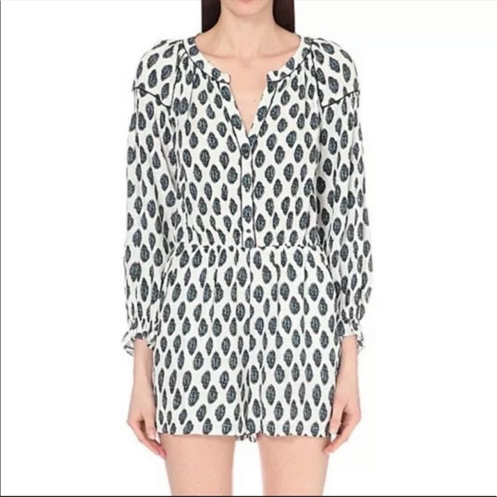 Maje Paisley Romper Blue and white 38